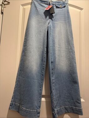 Roxy Denim Jeans Wide Leg Cut&Run Wash XS NWT